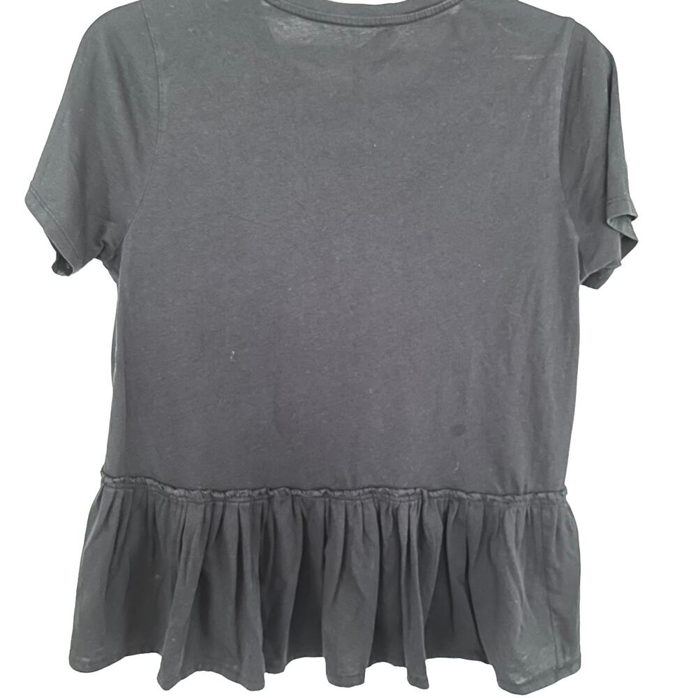 Dorothee Schumacher black tshirt with ruffle bottom detail size 3 - Picture 3 of 8